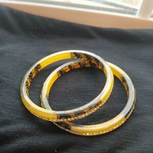 Yellow and Black Bangle Set